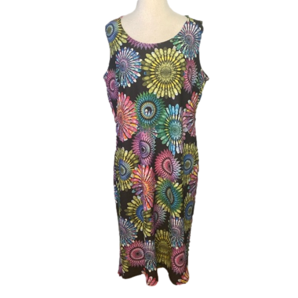Travel Elements Pullover Sleeveless Dress Vivid Colors Pink Blue Green XL